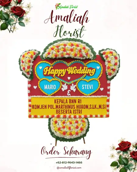 Papan Bunga Pernikahan Kaligentong